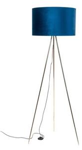 Lampa stojąca podłogowa trójnóg złoty niebieski abażur 155 cm 1xE27 40W INGA Zuma Line