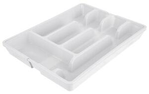 Wkład na sztućce do szuflady rozsuwany biały 36,5x27,5-44 cm