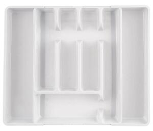 Wkład na sztućce do szuflady rozsuwany biały 36,5x27,5-44 cm