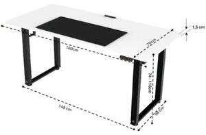 Biurko gamingowe ULTRADESK Uplift Biały