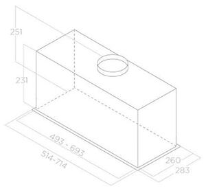 Okap ELICA Fold GR A 52 Srebrny 580m3/h 65dB klasa B WÅÄ cznik i wyÅÄ cznik oÅwietlenia