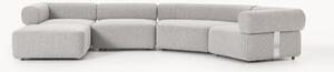 Sofa modułowa Bouclé z pufem Anton
