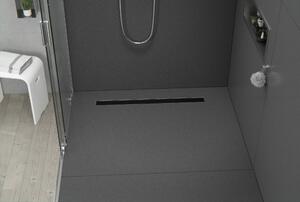 Odpływ liniowy prysznicowy ze stali nierdzewnej FlexGL01-3 do kabiny prysznicowej wraz z pokrywą odpływu szkło czarne - możliwość wyboru długości