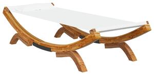 Leżak, 100 x 188,5 x 44 cm, lite gięte drewno, kremowy