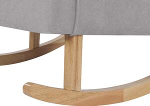 Fotel bujany jasnoszary drewniane bieguny oparcie uszak tapicerka Trondheim Beliani