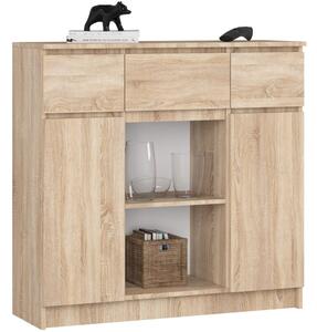 Komoda AKORD K100 kolor DÄ b Sonoma mat 101 cm 2 drzwi 3 szuflady 4 pÃ³Åki 101x35x98 cm