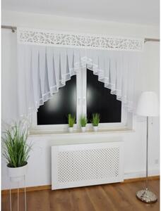 Firana z panelem aÅ¼urowym biaÅa 150cm