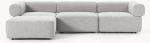 Sofa modułowa Bouclé z pufem Anton (4-osobowa)