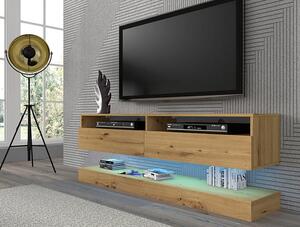 Nowoczesny wiszący stolik RTV artisan z oświetleniem | Umeblowana.com