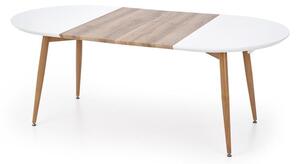Nowoczesny rozkładany stół do jadalni 160x100 cm biały/dąb miodowy