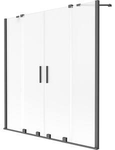 Mexen Velar Duo parawan nawannowy 2-skrzydłowy rozsuwany 140 x 150 cm, szron, gun metal - 896-140-000-32-95