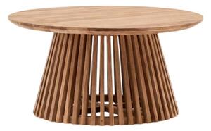 Stolik z drewna tekowego Kave Home Irune, ⌀ 80 cm