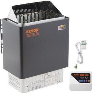 Piec do sauny VEVOR 9 kW, elektryczny piec do sauny 380 V - 415 V, ze stali nierdzewnej, elektryczny piec do sauny z 2 trybami (temperatura, czas), z zewnętrznym sterownikiem i czujnikiem temperatury 3M (kamienie do sauny nie są dołączone)