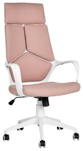 Krzesło biurowe biało-różowe regulacja wysokości obrotowe ergonomiczne Delight Beliani