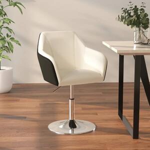 Krzesło stołowe, biało-czarne, obite sztuczną skórą