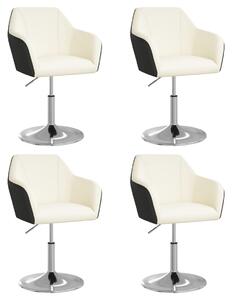 Krzesła stołowe, 4 szt., biało-czarne, sztuczna skóra