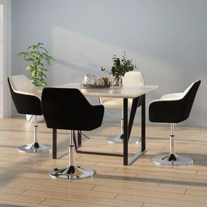 Krzesła stołowe, 4 szt., biało-czarne, sztuczna skóra