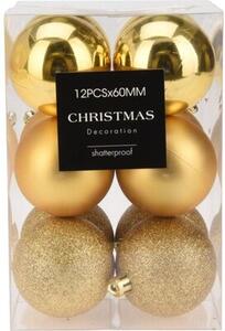 Bombka CHRISTMAS DECORATION 6 cm Złoty (12 sztuk)