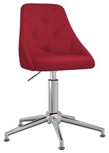 Obrotowe krzesło biurowe, winna czerwień, tapicerowane tkaniną