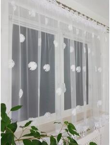 Firana gotowa z siateczki z haftowanymi stokrotkami 300x150 cm