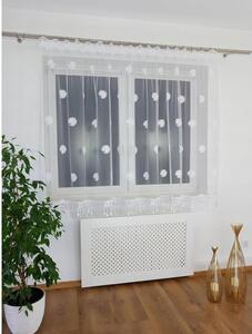 Firana gotowa z siateczki z haftowanymi stokrotkami 300x150 cm