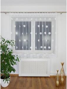 Firana gotowa z siateczki z haftowanymi stokrotkami 300x150 cm