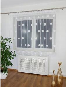 Firana gotowa z siateczki z haftowanymi stokrotkami 300x150 cm