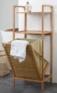 Bathroom Solutions Regał, 2 półki i kosz na pranie, bambus, 95 cm