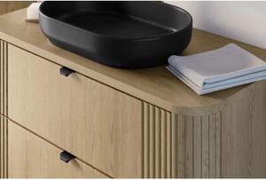 Szafka pod umywalkę nablatową OVALIA CREMONA 2S 100cm dąb cremona z blatem