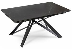 Stół Rozkładany Prostokątny MAXIME 160-240 cm Ceramiczny Czarny Marmur do Jadalni Nowoczesny Loft