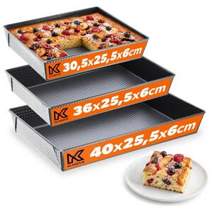 Zestaw blach o pieczenia 30 + 36 + 40 cm, czarne