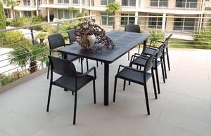 Meble ogrodowe Nardi BORA/LIBECCIO 160-220cm 6+1 Antracite