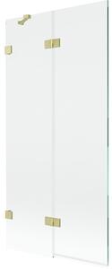 Mexen Lunar parawan nawannowy 2-skrzydłowy lewy 90 x 150 cm, transparent, złoty szczotkowany - 897-090-100-55-00-L