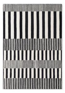 Czarno-biały wełniany dywan tkany ręcznie 120x180 cm Stryve Pulse – Elle Decoration