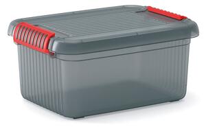 Szary plastikowy pojemnik z pokrywką 39x29x18 cm K Latch Box – KIS