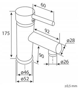 Bateria umywalkowa Estiva SIMA 17 Chrom srebrna 17 cm 1 szt