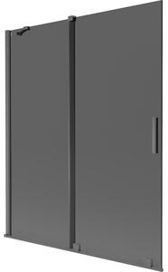 Mexen Velar parawan nawannowy 2-skrzydłowy rozsuwany 140 x 150 cm, grafit, gun gray szczotkowany - 896-140-000-41-66