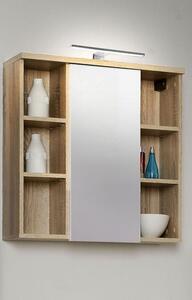 Szafka azienkowa z lustrem >Veris< owietlenie LED, lustro, dekor db sonoma - 68,6x68,1x20cm (szer./wys./g.)