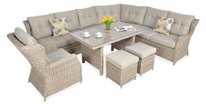 Narożnik z technorattanu TRIVENTO DINING Light Beige
