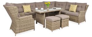 Narożnik z technorattanu TRIVENTO DINING Brown
