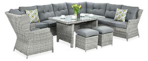 Narożnik z technorattanu TRIVENTO DINING Stone Grey