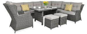 Narożnik z technorattanu TRIVENTO DINING Dark Grey