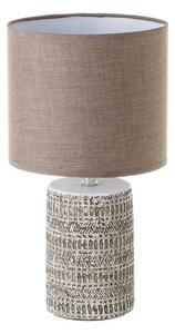 Brązowa lampa stołowa z tekstylnym kloszem (wys. 33,5 cm) – Casa Selección