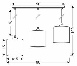 Potrójna lampa wisząca na listwie - 7X V176 G2-P67
