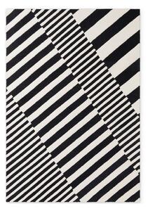 Czarno-biały wełniany dywan tkany ręcznie 120x180 cm Stryve Flux – Elle Decoration