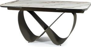 Stół rozkładany INFINITY CERAMIC 160(240)x95 biały/brązowy