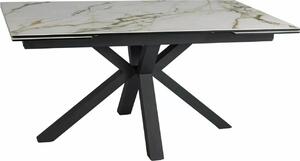 Stół rozkładany COLUMBUS CERAMIC 160(240)x90 biały/czarny mat