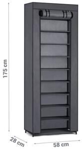 MateriaÅowa szafa tekstylna Massido MS-802 na buty grafit