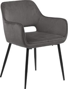 Design Scandinavia Krzesło do jadalni z podłokietnikami Ranja (ZESTAW 2 szt.), tkanina, ciemnoszary