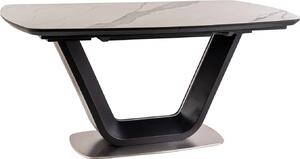 Stół ARMANI CERAMIC 160(220)x90 biały/czarny rozkładany